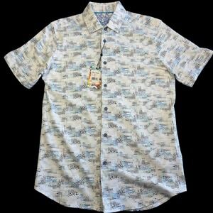 Robert Graham Perez Short Sleeve Shirt Mens S Geometric Micro Dots NWT